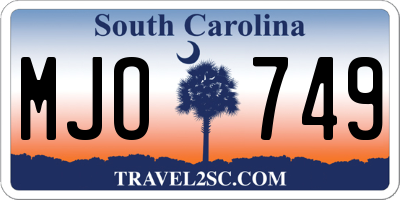 SC license plate MJO749