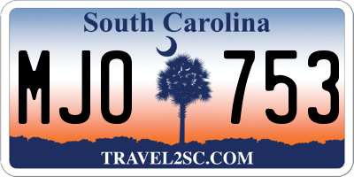 SC license plate MJO753