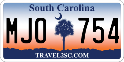 SC license plate MJO754
