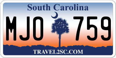 SC license plate MJO759