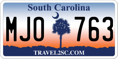 SC license plate MJO763