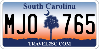 SC license plate MJO765