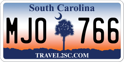 SC license plate MJO766