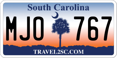 SC license plate MJO767