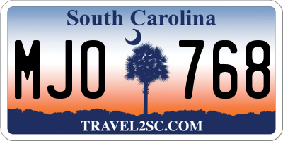 SC license plate MJO768