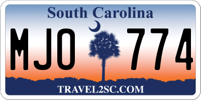 SC license plate MJO774