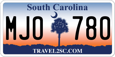 SC license plate MJO780