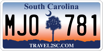 SC license plate MJO781