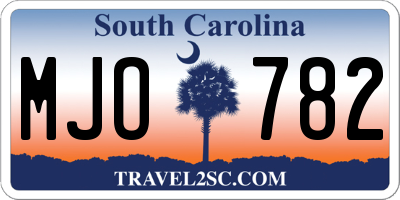 SC license plate MJO782