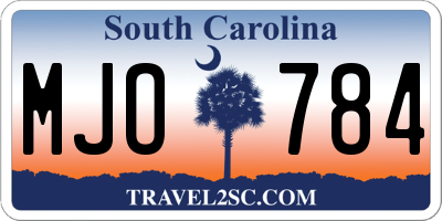 SC license plate MJO784