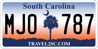 SC license plate MJO787