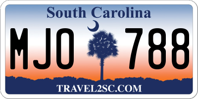 SC license plate MJO788