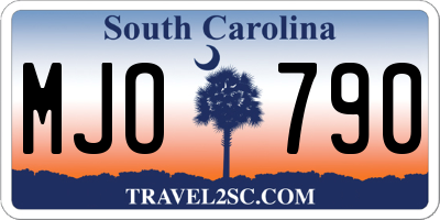 SC license plate MJO790