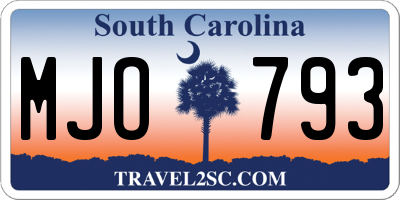 SC license plate MJO793