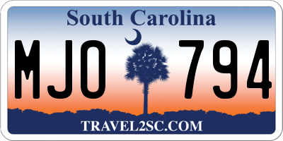 SC license plate MJO794