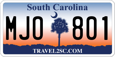 SC license plate MJO801