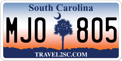 SC license plate MJO805