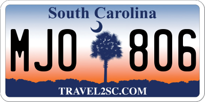 SC license plate MJO806