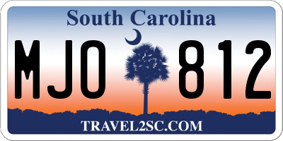 SC license plate MJO812