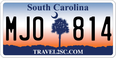 SC license plate MJO814