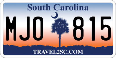 SC license plate MJO815