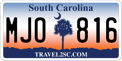 SC license plate MJO816