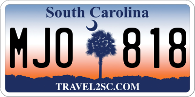 SC license plate MJO818