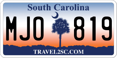 SC license plate MJO819