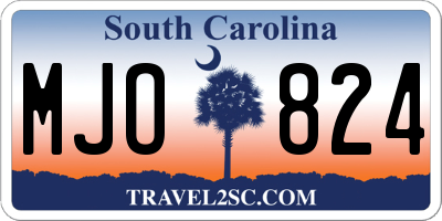 SC license plate MJO824