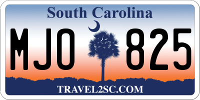 SC license plate MJO825
