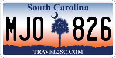 SC license plate MJO826