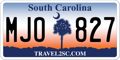 SC license plate MJO827