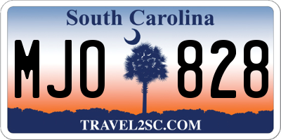 SC license plate MJO828
