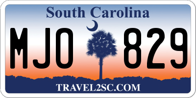 SC license plate MJO829