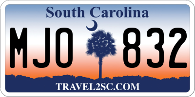 SC license plate MJO832