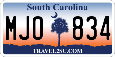 SC license plate MJO834