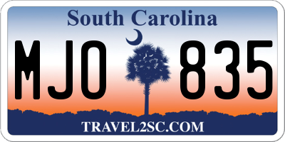 SC license plate MJO835