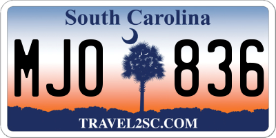 SC license plate MJO836