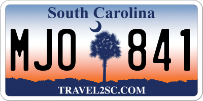 SC license plate MJO841