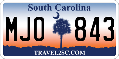 SC license plate MJO843