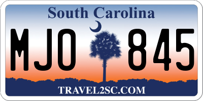 SC license plate MJO845