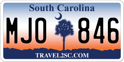 SC license plate MJO846