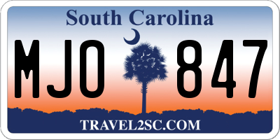 SC license plate MJO847