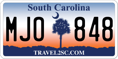 SC license plate MJO848