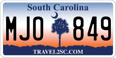 SC license plate MJO849