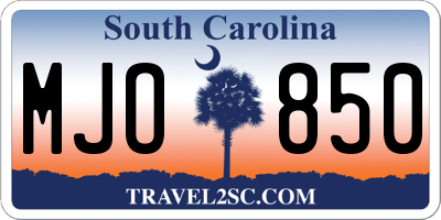 SC license plate MJO850