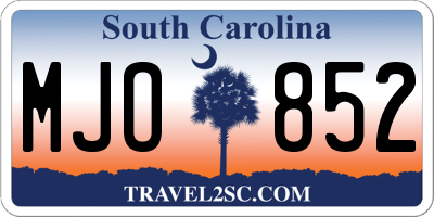 SC license plate MJO852