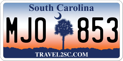 SC license plate MJO853