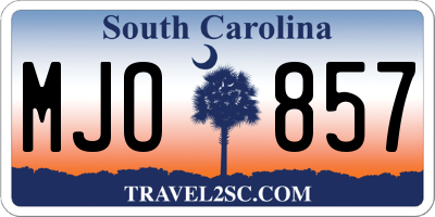 SC license plate MJO857