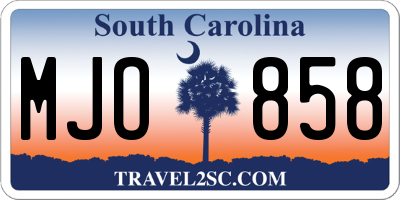 SC license plate MJO858